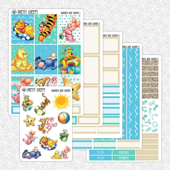 Hundred Acre Summer Weekly Planner Stickers Collection