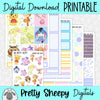 Hundred Acre Wood Printable Planner Stickers PNG Digital Download Weekly Vertical Kit