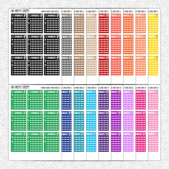 Hydrate Weekly Stickers - Large Sheet