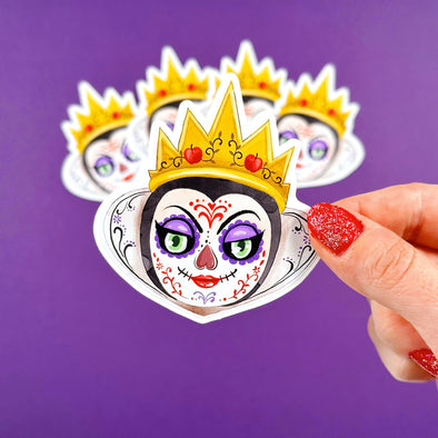 Sugar Skull Evil Queen Easy Peel Premium Vinyl Die Cut Sticker