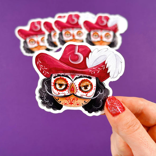 Sugar Skull Hook Easy Peel Premium Vinyl Die Cut Sticker