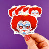 Sugar Skull Queen of Hearts Easy Peel Premium Vinyl Die Cut Sticker