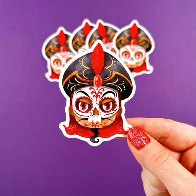 Sugar Skull Jafar Easy Peel Premium Vinyl Die Cut Sticker