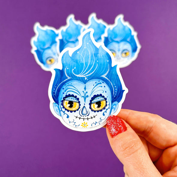 Sugar Skull Hades Easy Peel Premium Vinyl Die Cut Sticker