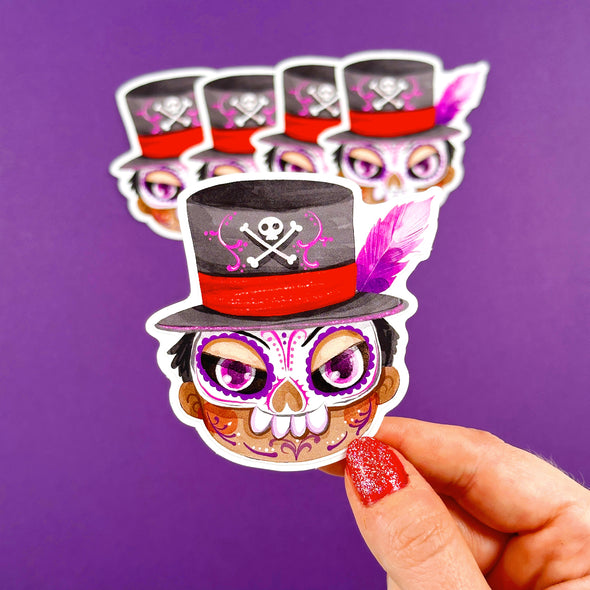 Sugar Skull Dr Facilier Easy Peel Premium Vinyl Die Cut Sticker