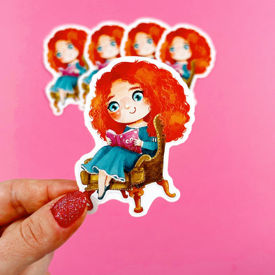 Bookworm Merida Easy Peel Premium Vinyl Die Cut Sticker