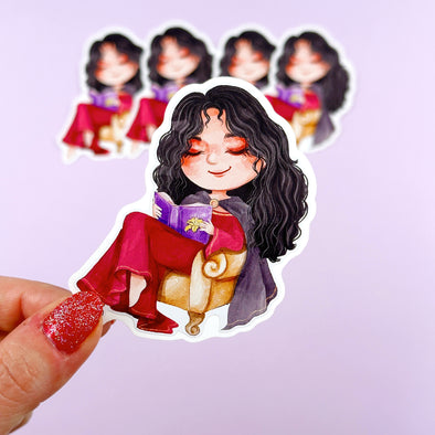 Bookworm Mother Gothel Easy Peel Premium Vinyl Die Cut Sticker