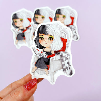 Bookworm Cruella Easy Peel Premium Vinyl Die Cut Sticker