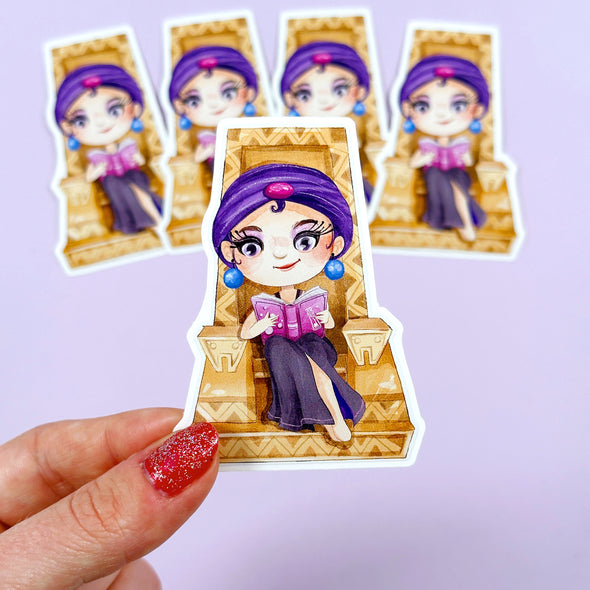 Bookworm Yzma Easy Peel Premium Vinyl Die Cut Sticker