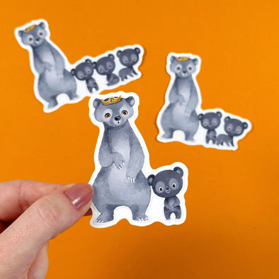 Be Brave Momma Bear Easy Peel Premium Vinyl Die Cut Sticker (3 options)