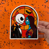 Nightmare Stained Glass Halloween Static Window Cling 4