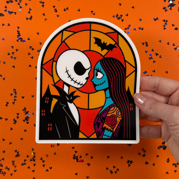 Nightmare Stained Glass Halloween Static Window Cling 4