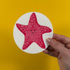 Peach Starfish Static Window Cling