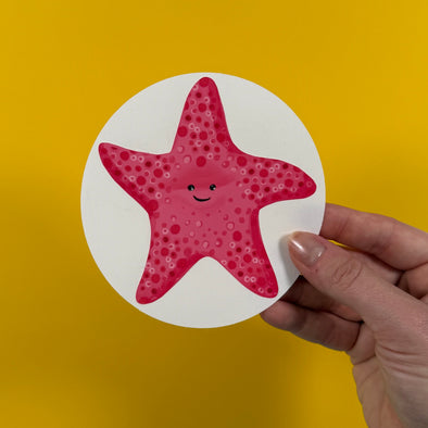 Peach Starfish Static Window Cling