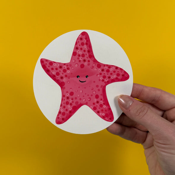 Peach Starfish Static Window Cling