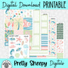Island Vibes Printable Planner Stickers PNG Digital Download Weekly Vertical Kit