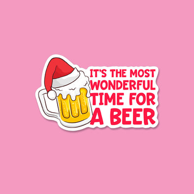 It's the Most Wonderful Time for a Beer Vinyl Die Cut Sticker