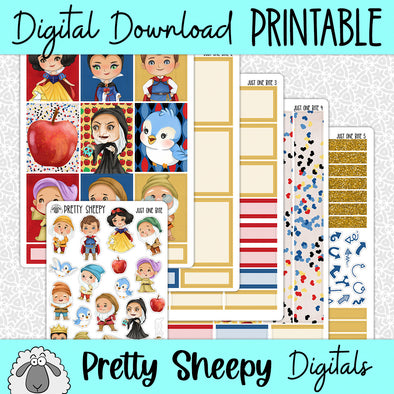 Just One Bite Printable Planner Stickers PNG Digital Download Weekly Vertical Kit