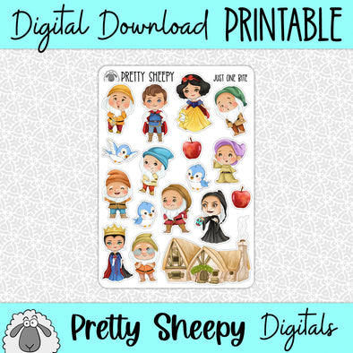Just One Bite Printable Stickers PNG Digital Download