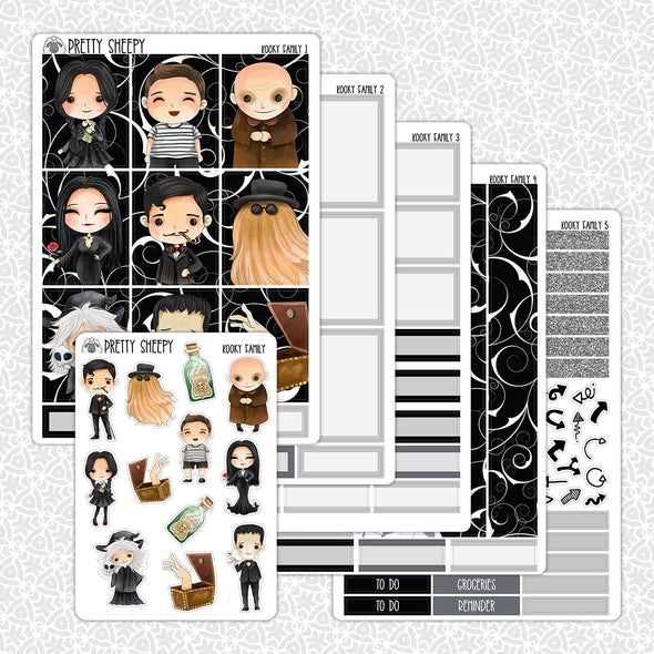 Kooky Family Weekly Planner Stickers Collection