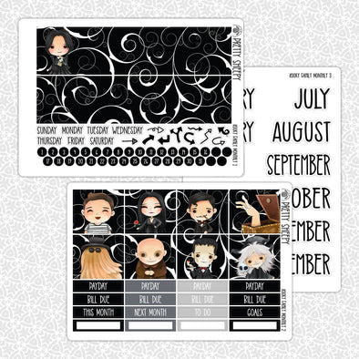 Kooky Family Monthly Kit for EC Planner | Monthly Planner Stickers