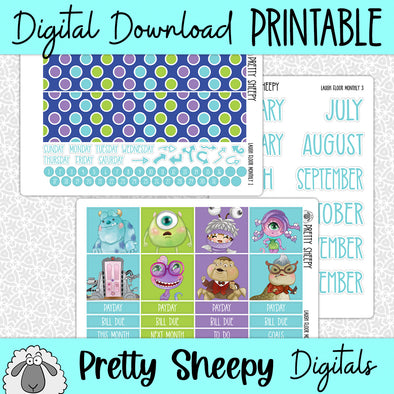 Laugh Floor Printable Planner Stickers PNG Digital Download Monthly Kit