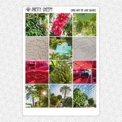 Living with the Land Photos Squares Stickers