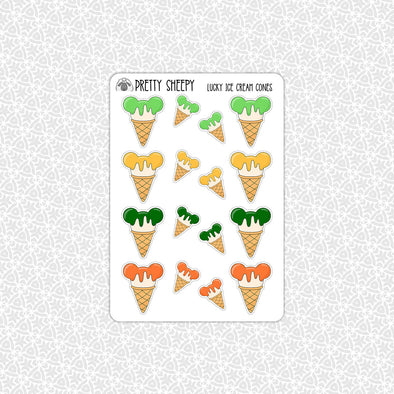 Lucky Ice Cream Cones Stickers