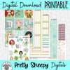 Lucky Princesses Printable Planner Stickers PNG Digital Download Weekly Vertical Kit