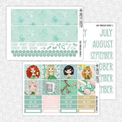 Lucky Princesses Monthly Kit for EC Planner | Monthly Planner Stickers