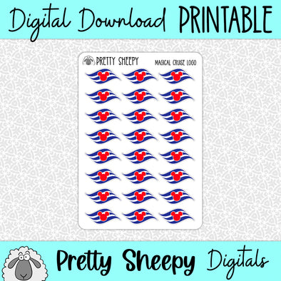 Magical Cruise Logo Printable Stickers PNG Digital Download