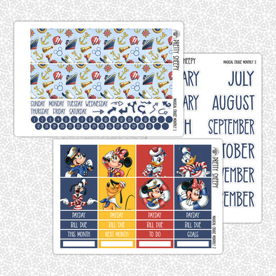 Magical Cruise Monthly Kit for EC Planner | Monthly Planner Stickers