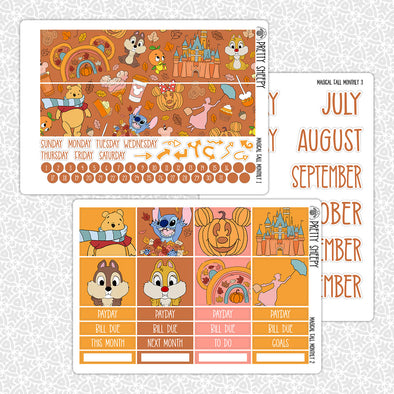 Magical Fall Monthly Kit for EC Planner | Monthly Planner Stickers