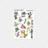 Magical Mardi Gras Printable Planner Stickers PNG Digital Download Weekly Vertical Kit