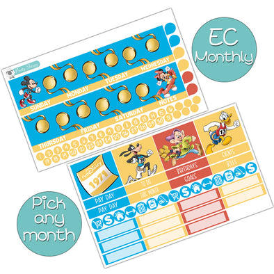 Magical Miles Monthly Kit for EC Planner - Pick ANY Month! | Monthly Planner Stickers
