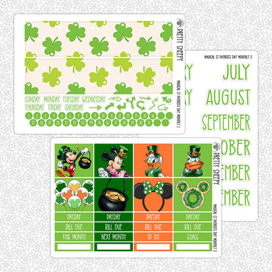 Magical St Patrick's Day Monthly Kit for EC Planner | Monthly Planner Stickers