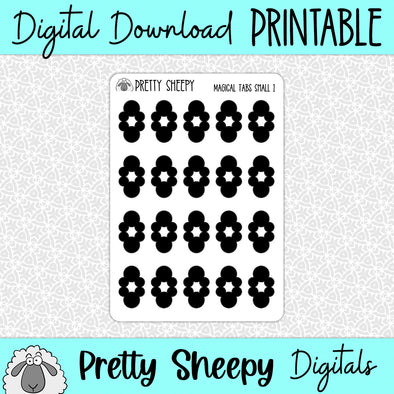 Magical Mouse Tabs Small Printable Stickers PNG Digital Download