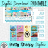Main Street USA Printable Planner Stickers PNG Digital Download Monthly Kit