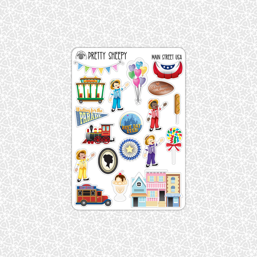 Main Charters Sticker Main Street USA Weekly Planner Stickers Collection – Pretty Sheepy