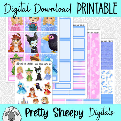 Make it Pink, Make it Blue Printable Planner Stickers PNG Digital Download Weekly Vertical Kit