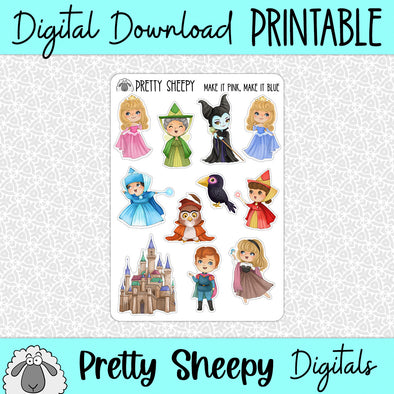 Make it Pink, Make it Blue Printable Stickers PNG Digital Download
