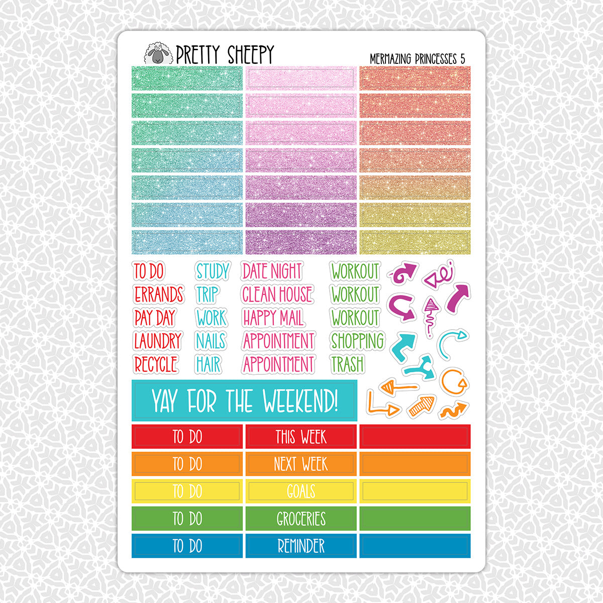 Mermazing Sticker Mermazing Princesses Weekly Planner Stickers Collection – Pretty Sheepy