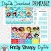 Mermazing Princesses Printable Planner Stickers PNG Digital Download Monthly Kit