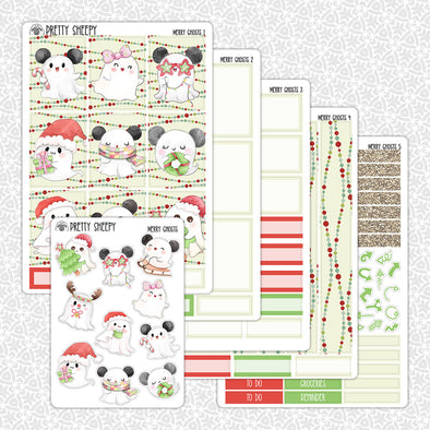 Merry Ghosts Christmas Weekly Planner Stickers Collection