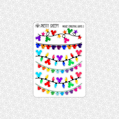 Mouse Christmas Lights Stickers