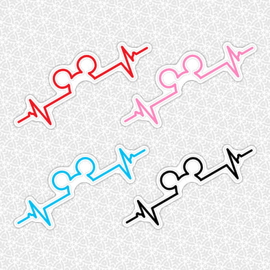 Mouse Heartbeat Easy Peel Premium Vinyl Die Cut Stickers