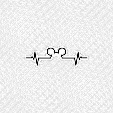 Mouse Heartbeat Easy Peel Premium Vinyl Die Cut Stickers