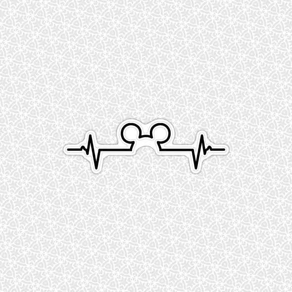 Mouse Heartbeat Easy Peel Premium Vinyl Die Cut Stickers