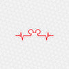 Mouse Heartbeat Easy Peel Premium Vinyl Die Cut Stickers