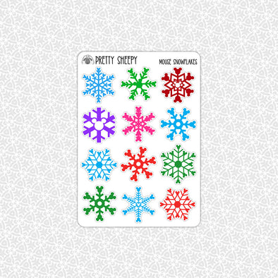 Mouse Snowflakes Stickers